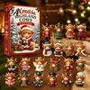 Farmhouse Style Seasonal Decor Christmas Highland Cow Advent Calendar, 24 Cute 3D Collectible Mini Thanksgiving Keepsake Gifts Figures, Holiday