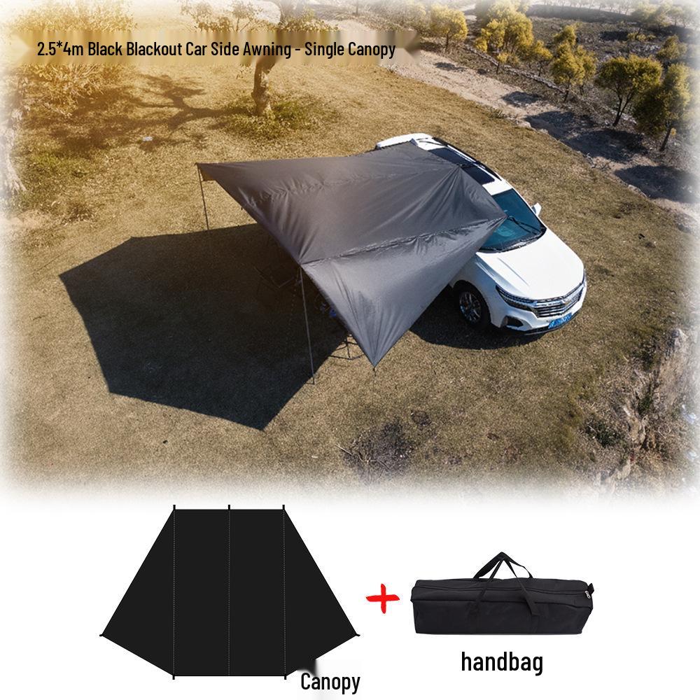 Universal Outdoor Car Awning for Camping and Touring - Black Vinyl