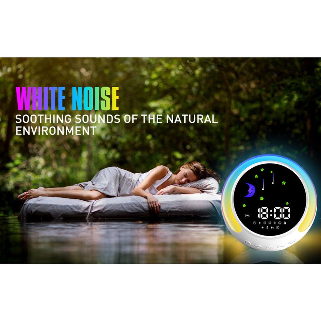 K5 Portable Wireless Bluetooth-compatible Speaker with LED Digital Alarm Clock Indoor Loudspeaker 8 Kinds Sleep Sound