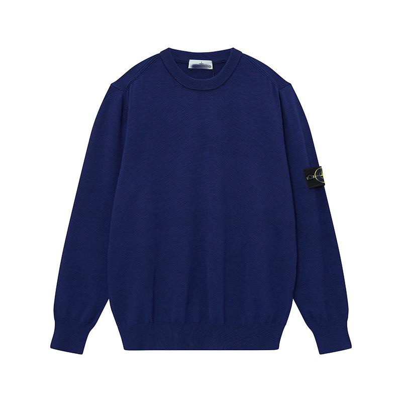 STONE Uniszex Cipzáras Kardigán Álló Galléros Jelvényes Kötött Pulóver Őszre/Télre