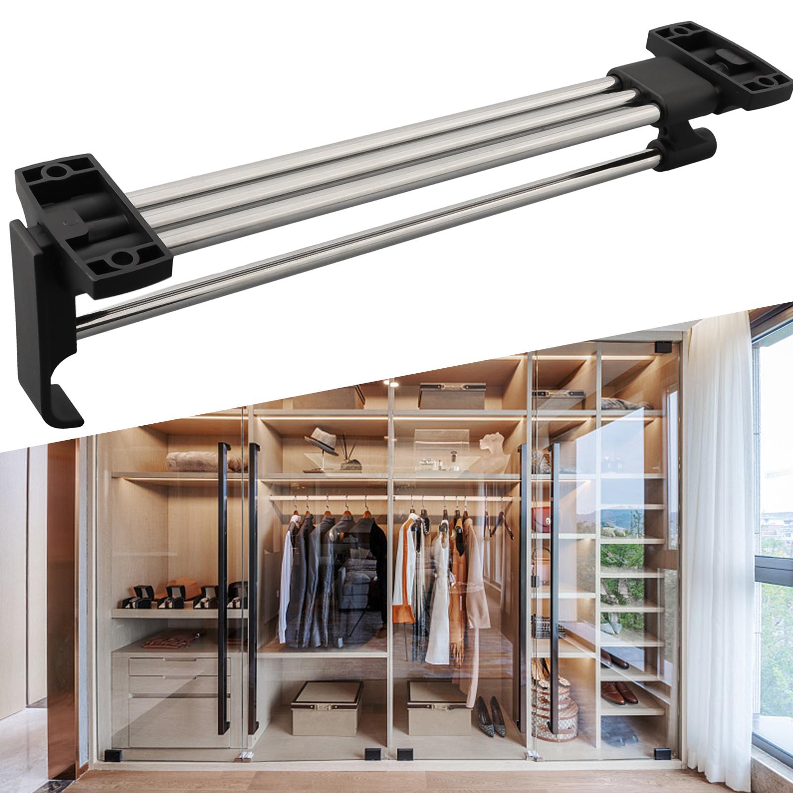 

Cleaning Home Organization Household Supplies Clothes Hanger Closets Rod Hanging Clothes Plastic Retractable Silver 250mm
