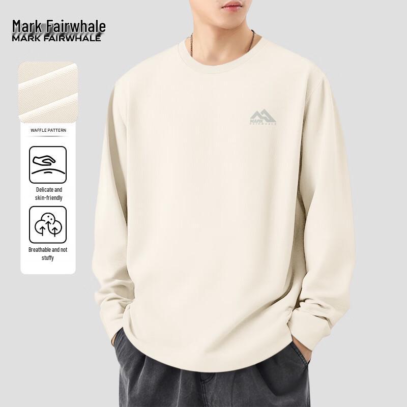 Mark Fairwhale Men's Vintage Loose Fit Waffle Knit Long Sleeve T-Shirt