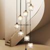 Crystal Stairway Chandelier for Duplex Loft and Villa Living Rooms