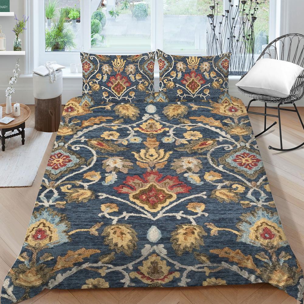 

Комплект постельного белья с 3D-принтом в стиле бохо, геометрический узор, пододеяльник, наволочка, 2 или 3 предмета, ткань из микрофибры, удобное украшение для дома AU Single 140x210cm