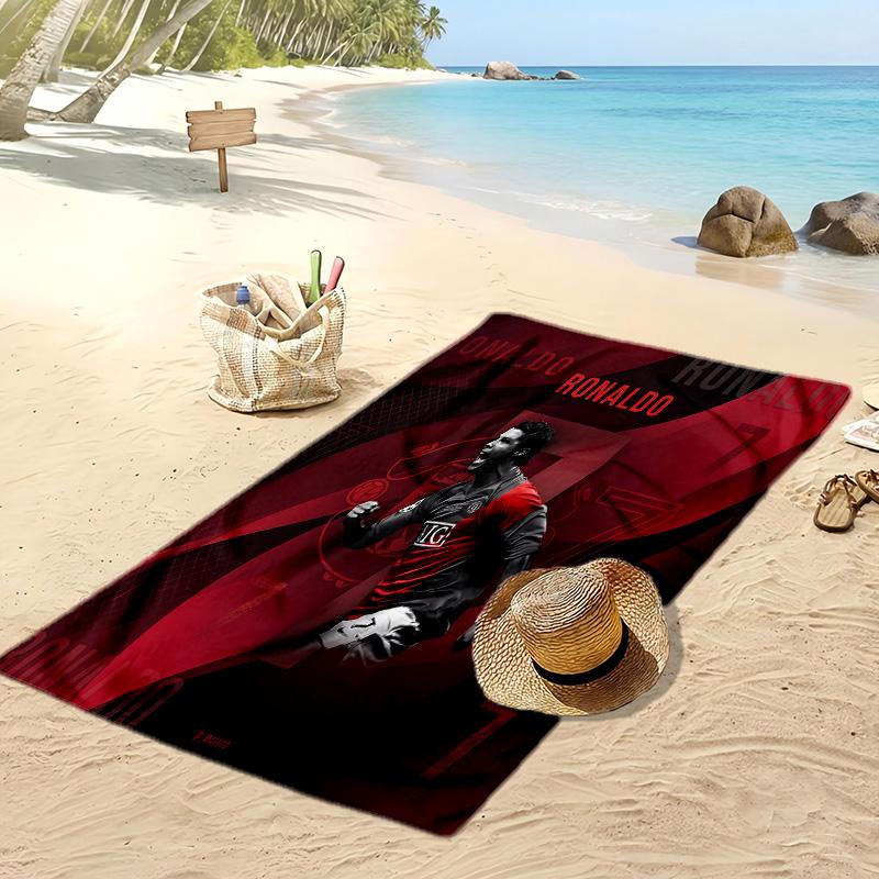 Cristiano Ronaldo Print Beach Towel Quick Dry Super Absorbent Soft Bath Towel for Swimming Beach Travel Fan Souvenir Gift
