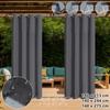 Set aus 2 Outdoor-Vorhängen, Sichtschutz, wasserdicht, oben und unten mit Ösen