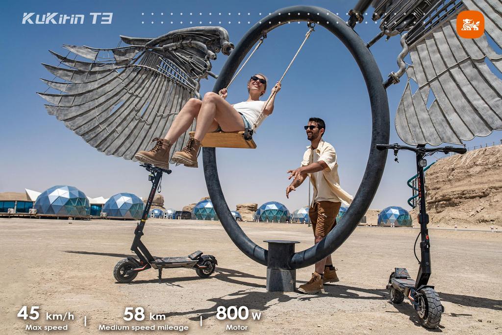 Patinete eléctrico plegable KuKirin T3, motor de 800W, batería de 48V 15.6Ah, velocidad máxima 45km/h, autonomía 58km, neumáticos de 10 pulgadas + 4 Regalos