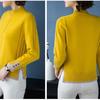 Fall/Winter Women's Semi-Turtleneck Sweater Thickened Loose Pullover Knitwear Split Stretch Knit Jumper