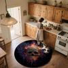 Flame Skull,Round Area Rug,Carpet Rug for Living Room Bedroom Sofa Playroom Decor,Non-slip Floor Mat