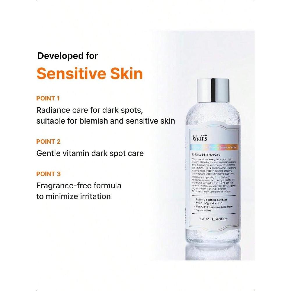 Dear, Klairs Freshly Vitamin Essence Pdrn Toner 180ml Refine Pores And Even Skin Tone