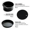   Fryer Accessories Electric Fryer Baking Basket Pizza Tray Steam Rack 7 Inch 3-Piece Set