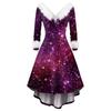 Women's Fashionable Casual Fitted Christmas Print Party Long-Sleeved Dress