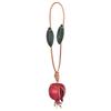 Bag Pendant Imitation Leather Hand-Stitched 3D Pomegranate Design Key Chain Wear-Resistant Bag Accessory