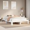 Vidaxl Bed Frame Without Mattress, White, 140X190 Cm, Solid Pine Wood