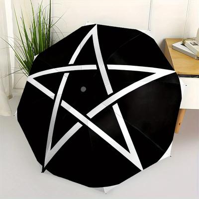 Inverted Pentagram Umbrella Cute Umbrella with Cute Design, Portable 3 Fold Compact Umbrella