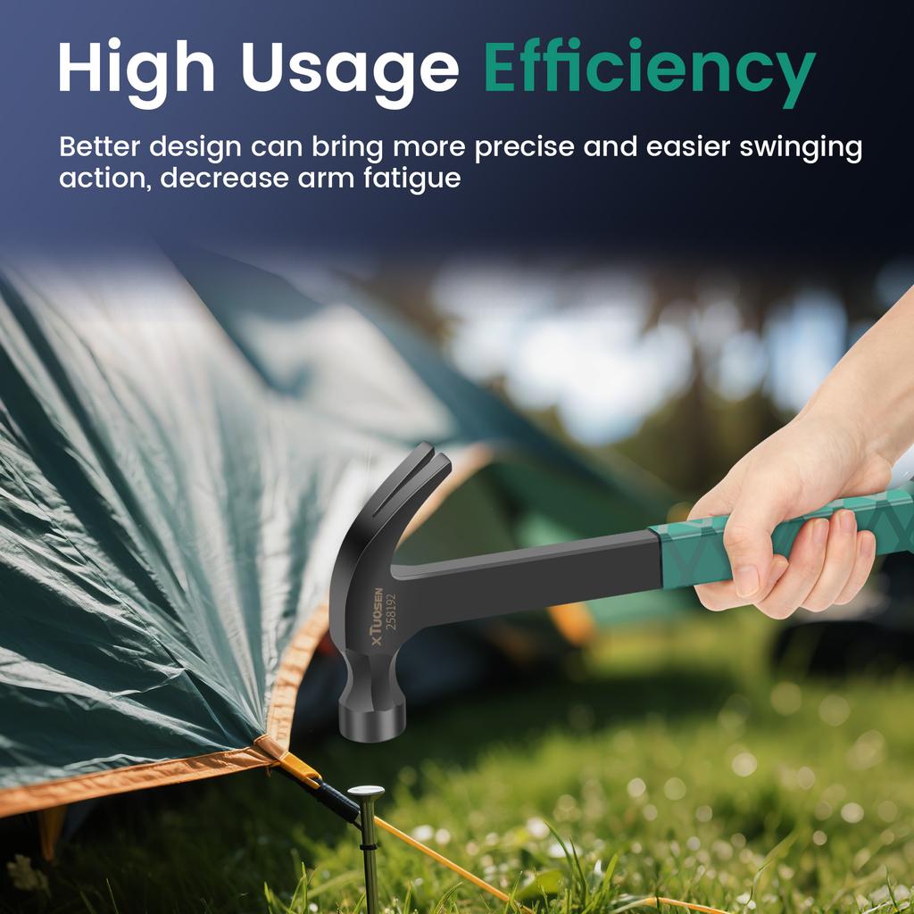 Multi-functional Claw Hammer High Carbon Steel Straight Claw Hammer Efficient Carpenter Hammers for Home Construction Carpentry