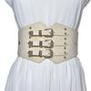 Women's Retro Faux Leather Belt with Rivet Pin Buckle - Versatile Wide Waistband Accessory
