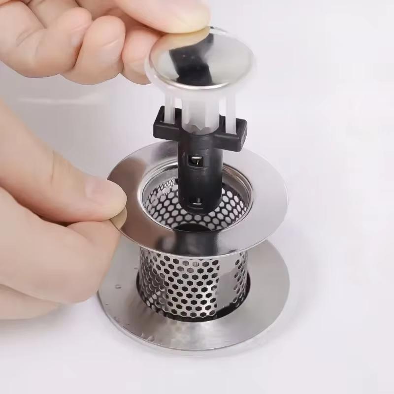 Steel Floor Drain Filter Screen Pop-up Bounce Core Drain Plug Washbasin Floor Drain Sink Filter Plug Anti Odor Filter Accessorie