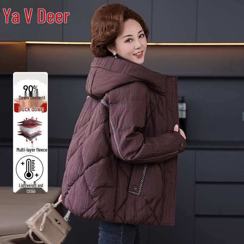 Yalu Women's 90% Duck Down Hooded Short Puffer Jacket