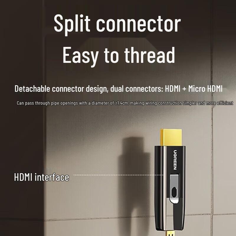 UGREEN Micro HDMI to HDMI 2.0 Optical Fiber Cable