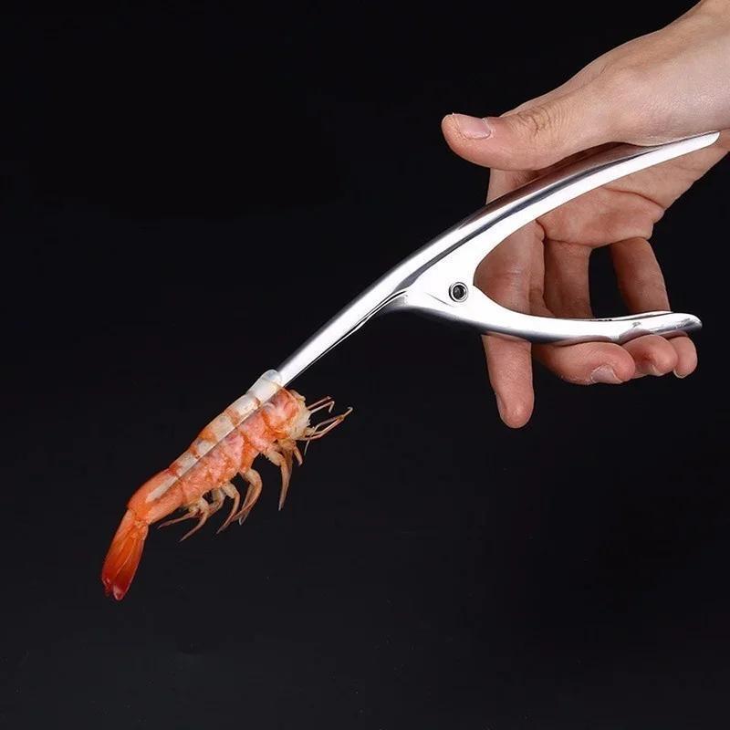 Stainless Steel Shrimp Peeler Portable Shrimp Removal Clip Home Kitchen Seafood Tool Lobster Sheller Shrimps Back Opening Tools