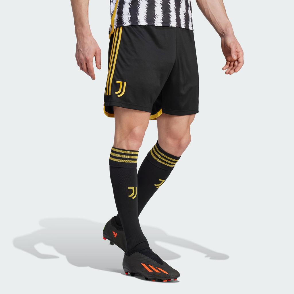 Adidas Juve H Sho Striped Color Block Sports Football Shorts Fan Edition Juventus Home Men shorts Black HR8254