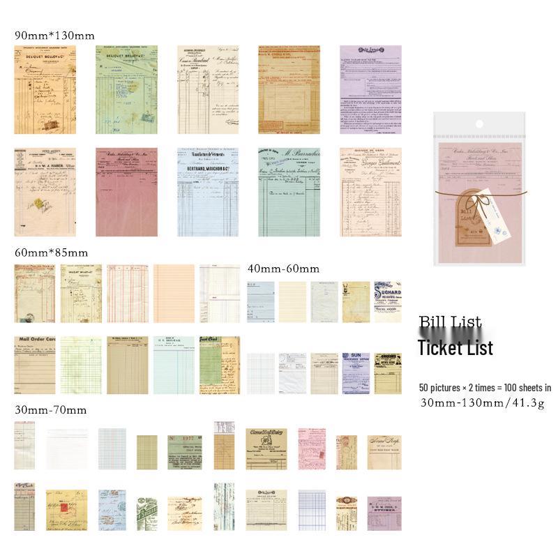 

Momo Ретро Серия «Почтовое отделение» Набор для украшения журнала - 100 листов/упаковка, 4 стиля