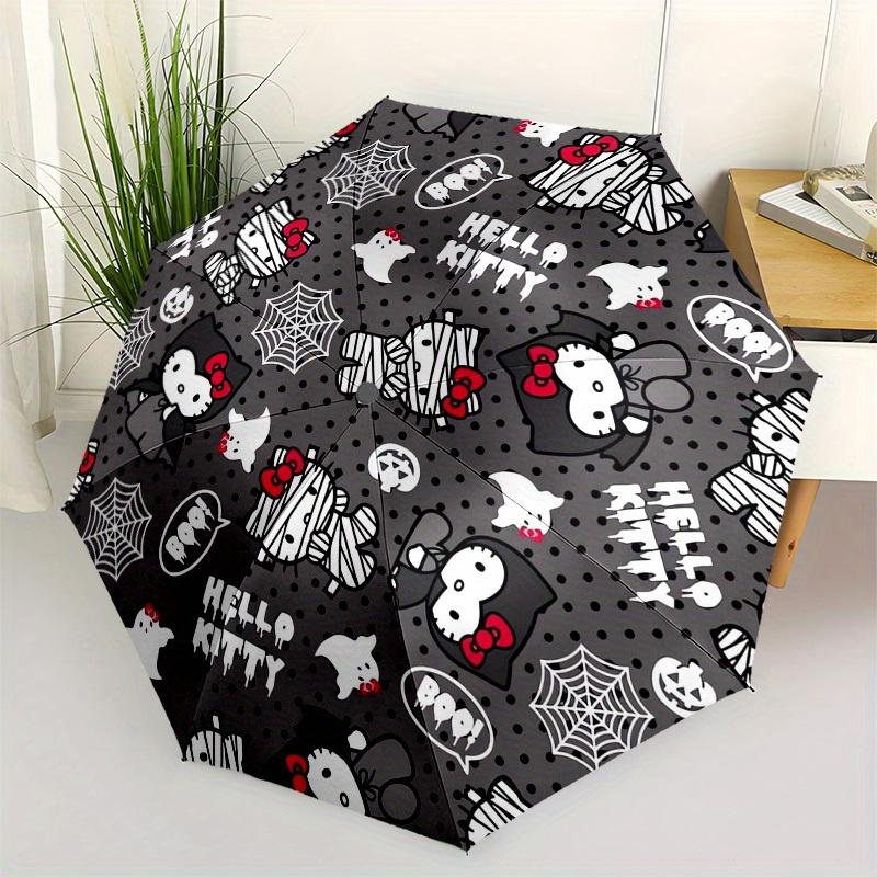 

1pc Hello Kitty Halloween PatternUmbrella with Plastic Handle,Suitable for All Seasons Home Travel Outdoor UmbrellaSanlio226