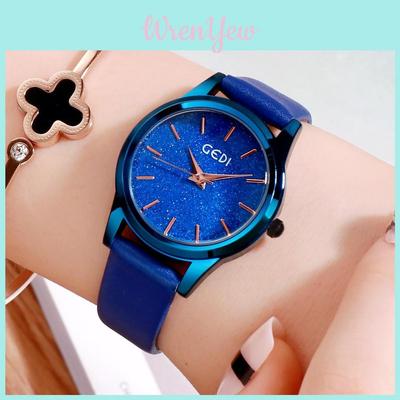 Gadi Fashion Glitter Dopamine Womens Quartz Watch With Water Resistant Leather Strap For Elegant Dress