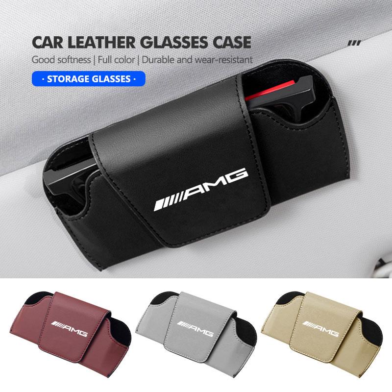BLZ3 Car Visor Glass Case Card Ticket Organizer Box Sunshade Clip For Mercedes Benz AMG A B C E S G Class W201 W210 W108 W205 W203