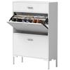 Shoe Cabinet Shoe Tilt Cabinet Max. 12 Pairs of Shoes White 75 X 26 X 110 Cm