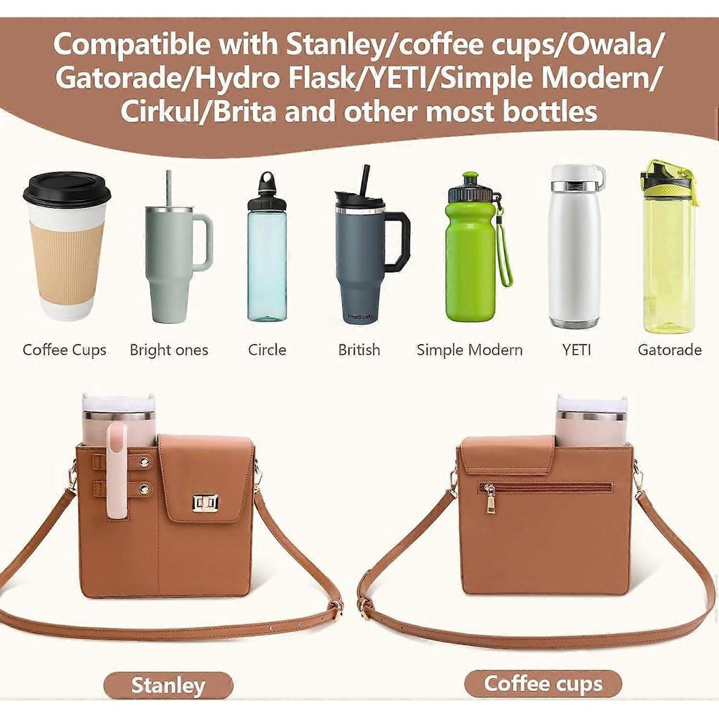 Bag Crossbody for Stanley Cup Purse, Water Bottle Bag Holder Crossbody with Stanley Cup, Adjustable Women Shoulder Strap Bag