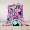 Pastel Zombie Monster Drip Printed Blanket Suitable for Sofas Beds Offices Travel Camping Chairs Warm Plush Blanket