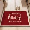 Red Festive Non-slip Water-absorbing Entryway Door Mat