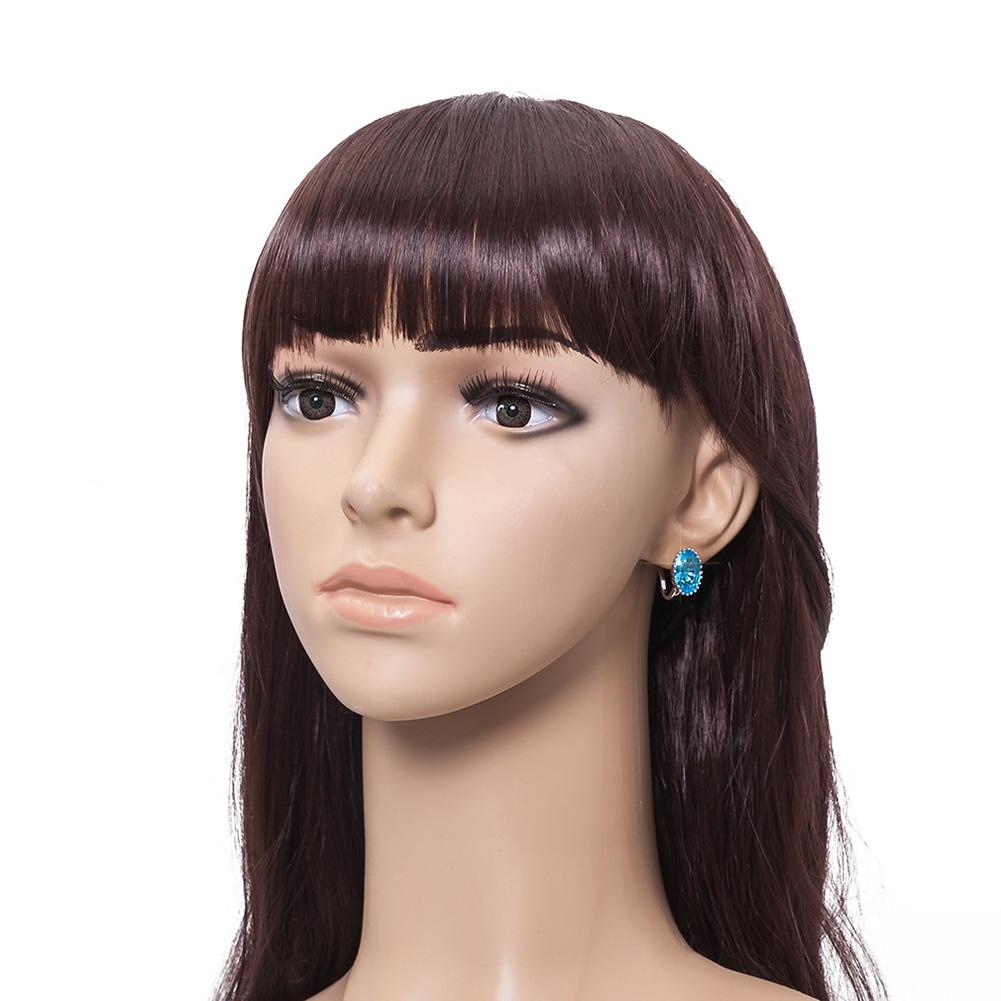 Women Elegant Blue Earring Exquisite All-match Zircon Ear Studs