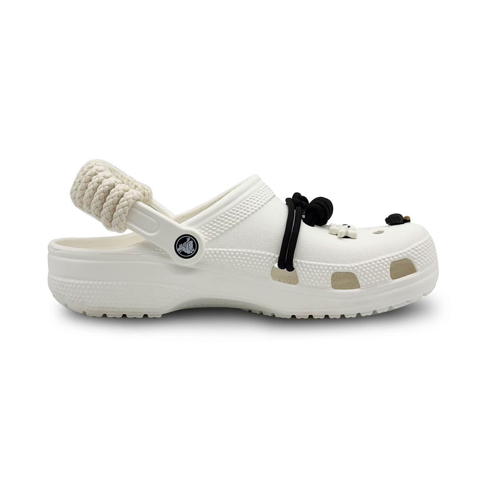 Crocs Classic Clog Button Complex EVA Minimalist Street Fashion Hole Shoes Unisex White