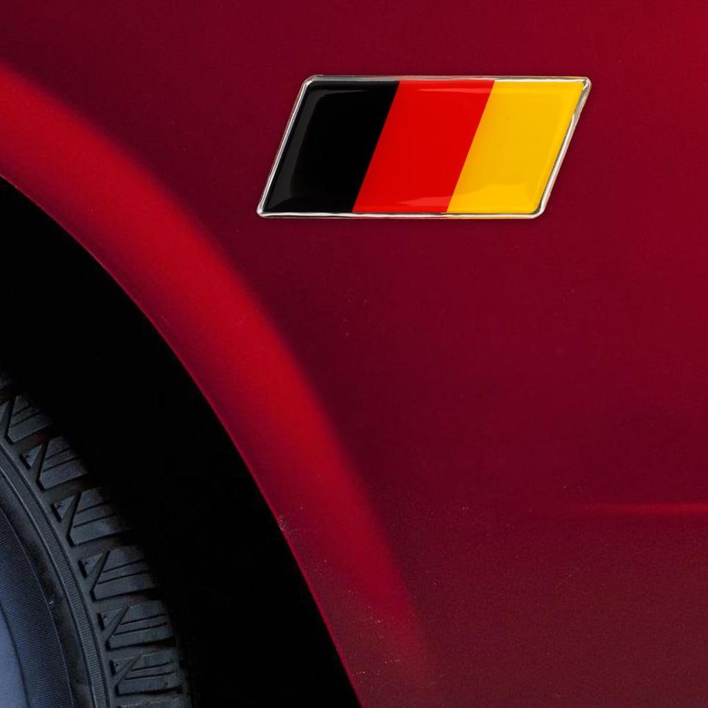 Mipcase Germany Flag Car Sticker, Metal National Flag Car Decal, Germany Flag Car Vehicle Window Sticker for Party Decoration