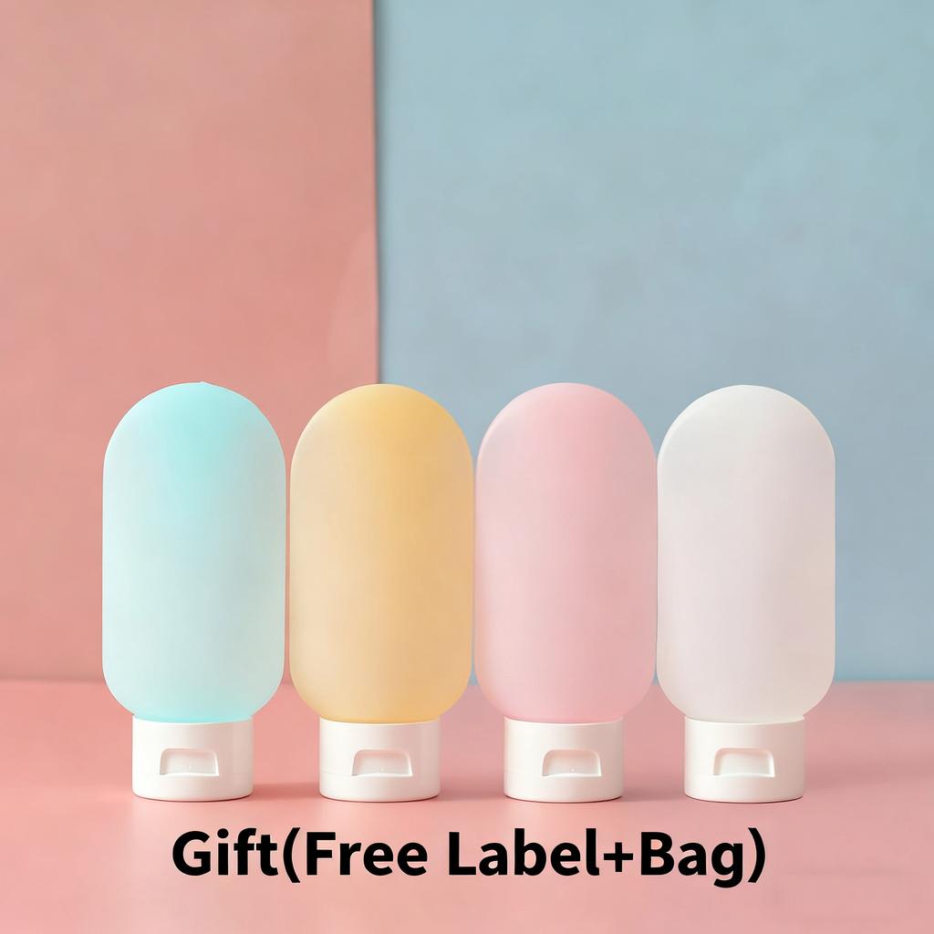 4Pcs/Set Refillable Bottle 60ml Soft Lotion Container Squeeze Tube Empty Bottle Portable Travel Shampoo Bottle Containers