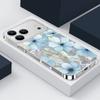Blue Flowers Pattern Laser Phone Case For iPhone Air 17 16 15 14 13 15 Pro Max 16 15 Plus 13 17 Pro  Shockproof Hard Cover Funda
