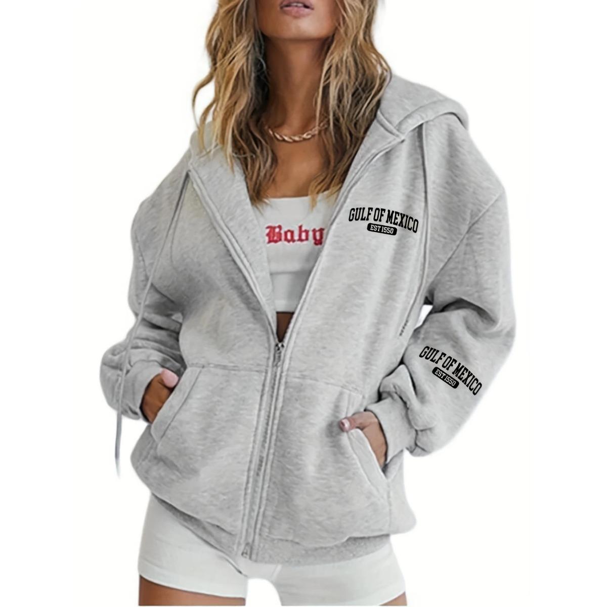 

Свободная повседневная куртка с флисовым худи для осени и зимы S светло-серый