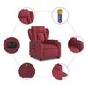 Vidaxl Lift-Up Massage Chair, Electric, Reclining, Red
