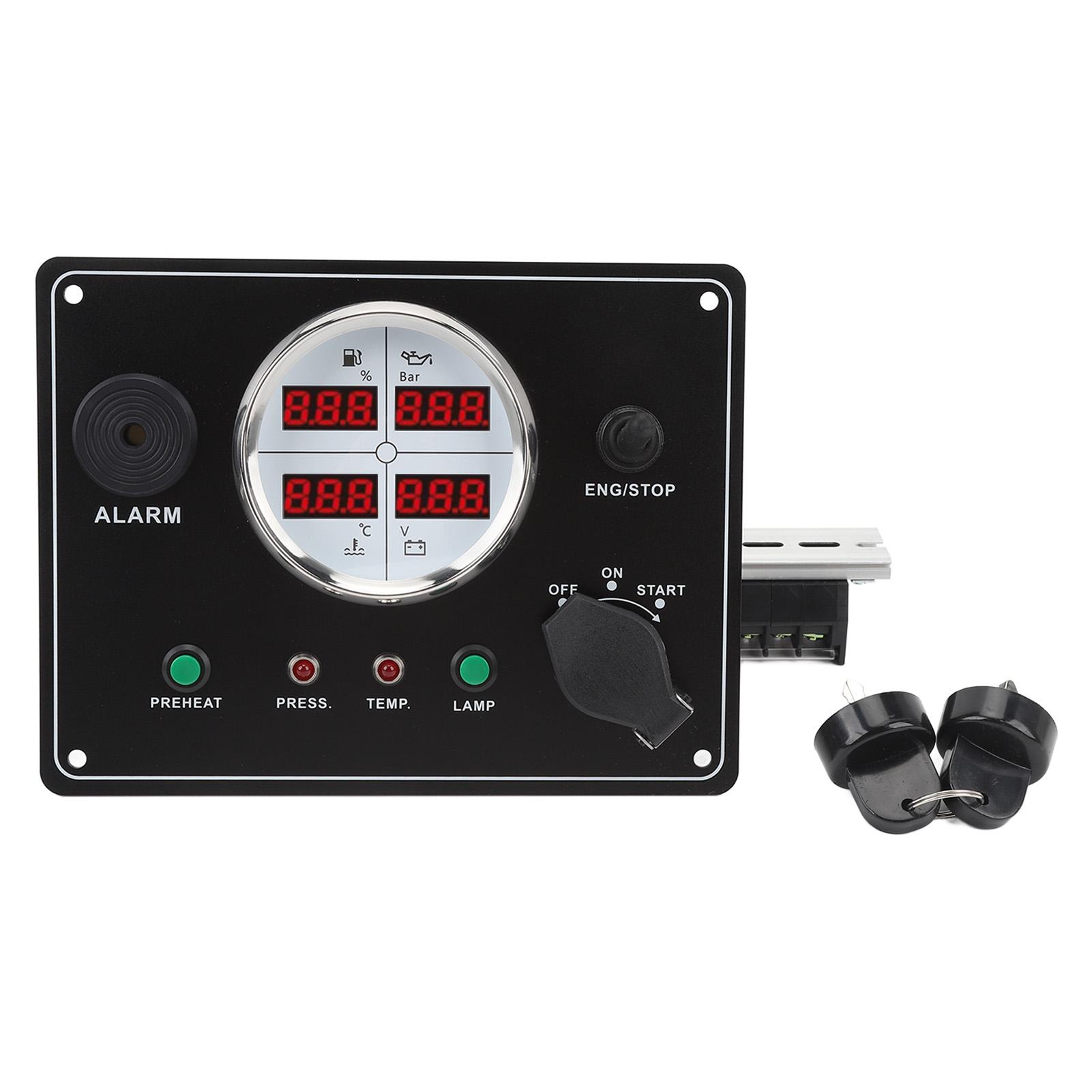 

Boat Gauges Panel Digital Display 4 in 1 Fuel Level Water Temperature Voltage Oil Pressure Meter for Yachts Speedboats білий
