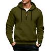 Sudadera con capucha de forro polar para hombre, casual, de manga larga, con cremallera de  1/4, sudaderas tipo jersey