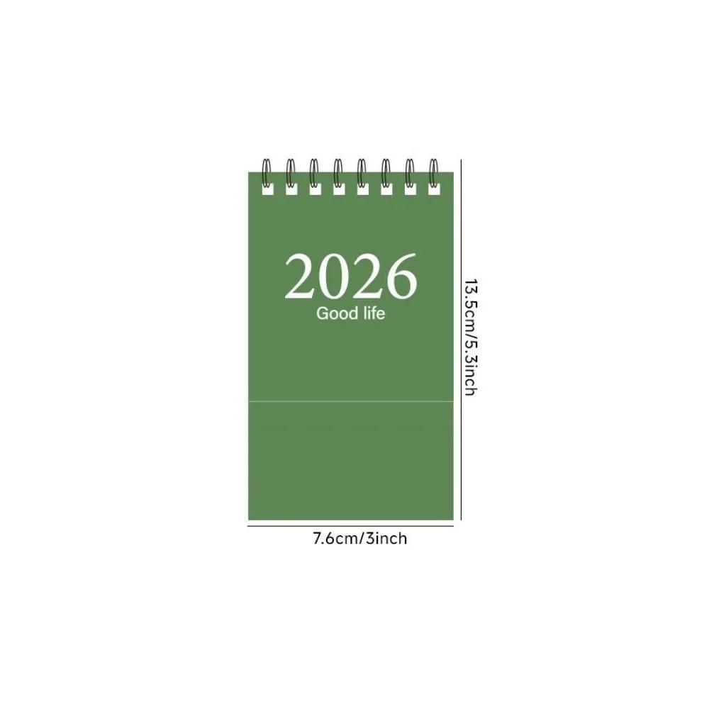 

Creative Mini 2026 Calendar Morandi Portable Plan Book Desk Calendar Office Use зелений