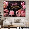 2D plane birthday happy banner background black background with pink-gold design featuring zyc