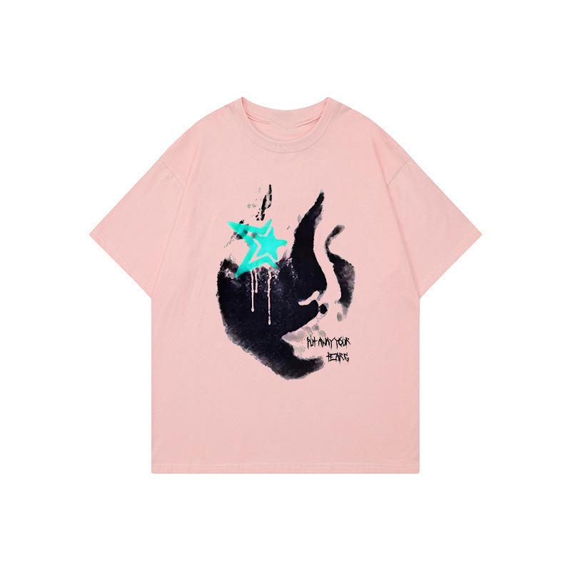 Y2K Cotton Tshirt Men Hip Hop Clothes Punk Grunge Goth High Street Pullover Harajuku Graphic Print Short Sleeve Top EMO Unisex