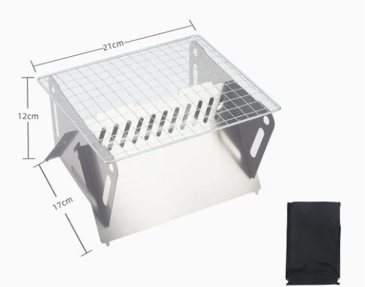 Medium Portable  Detachable Multi-Functional Outdoor Camping Picnic BBQ Stainless Steel Charcoal Grill серебряный