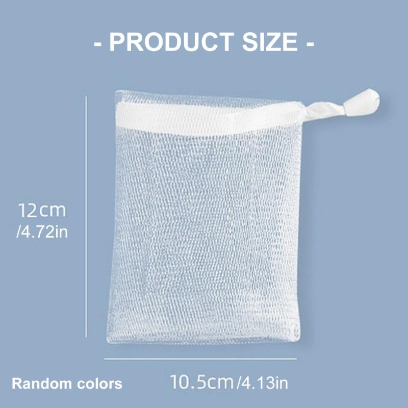 Gentle Face Cleaning Net For Soap Rod Creates Rich Lathers Quickly Soft Meshes With Hanging Rope For Bathroom Storage
