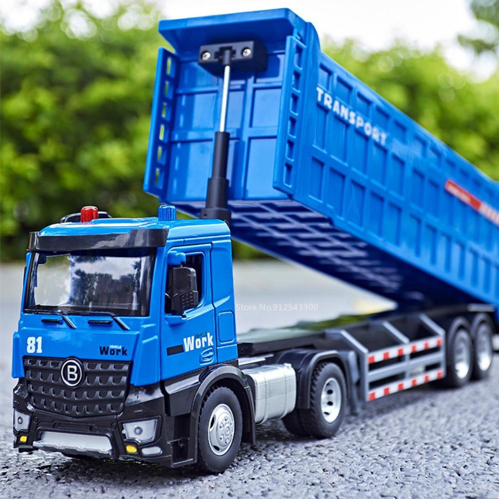 1:24 Engineering Vehicle Alloy Diecast Toy Car Model Sound Light Detachable Body Toy for Kid Birthday Gift Collection Decoration