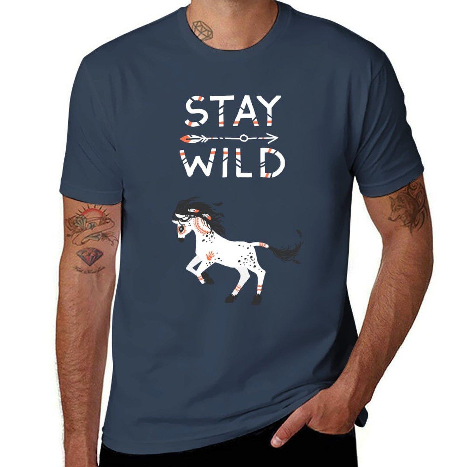 Stay Wild Tshirt Fashion Casual Short Sleeve Tshirt S